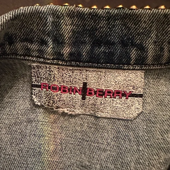 Vintage Bedazzled Acid Wash Jean Blazer - Size L - Picture 8 of 9